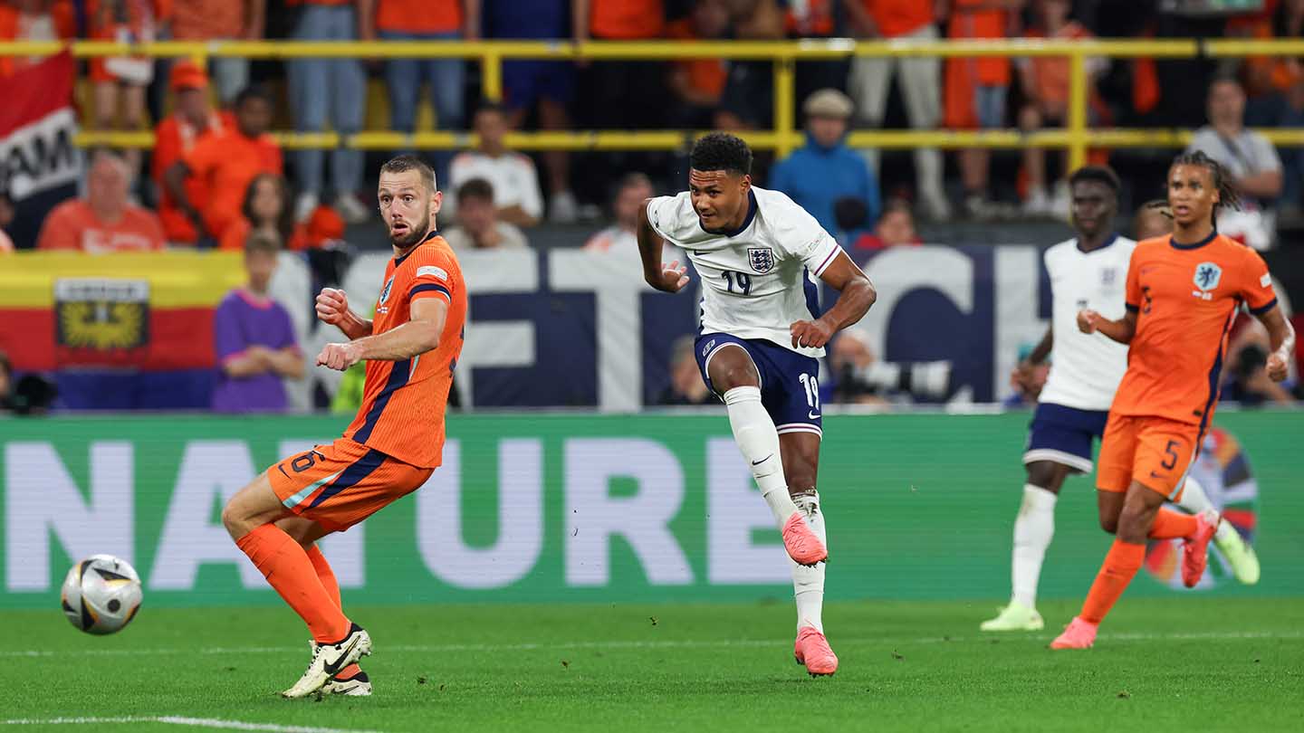 Ollie Watkins scores England's winner against the Netherlands at EURO 2024