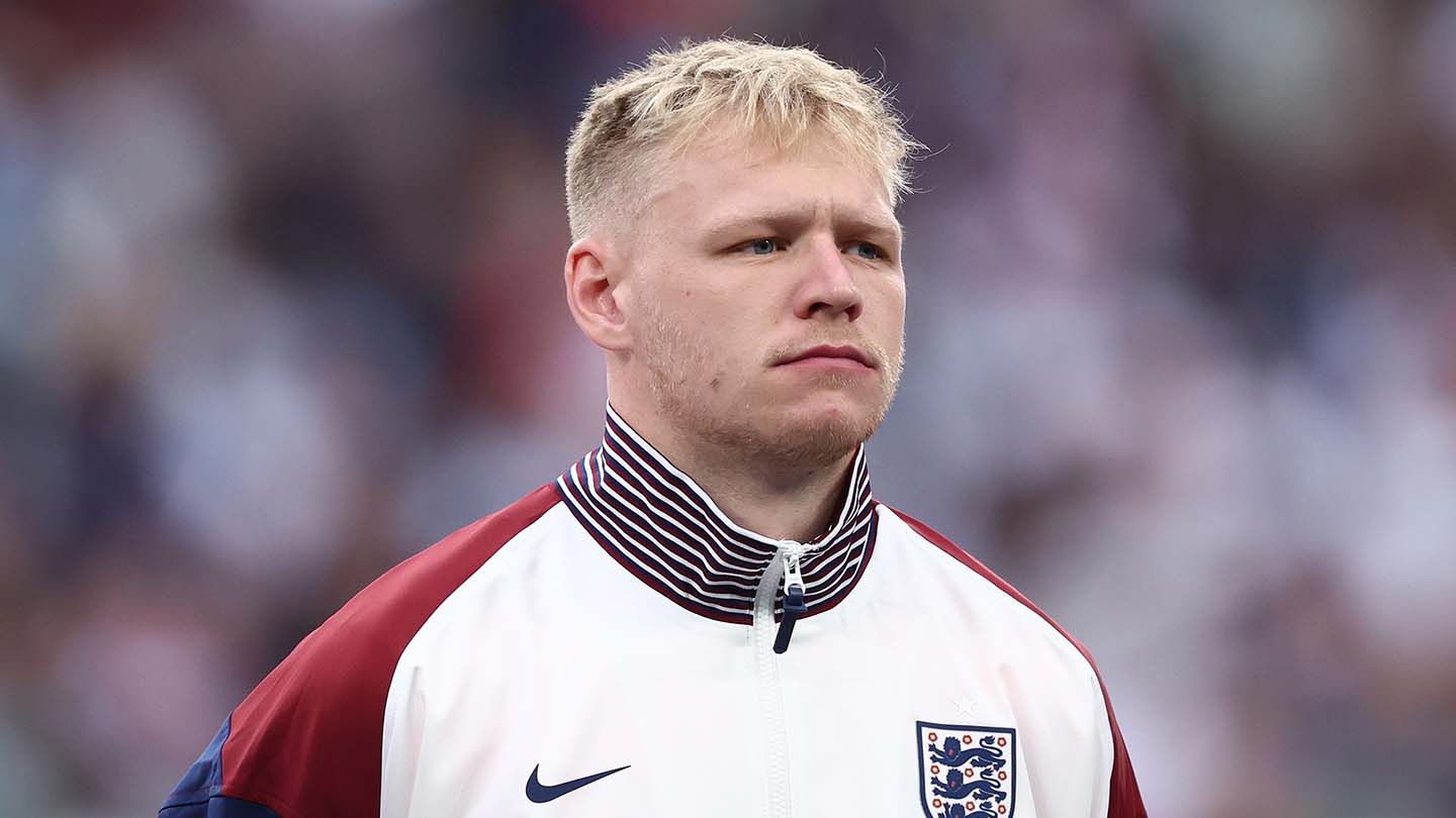 Aaron Ramsdale lines up for England against Iceland at Wembley in June 2024